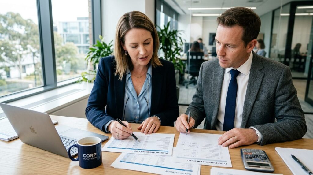 Close-up of a professional HR manager and office director re